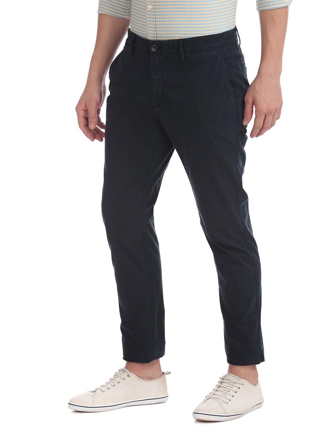 U.S. Polo Assn. Men Navy Blue Casual Trousers